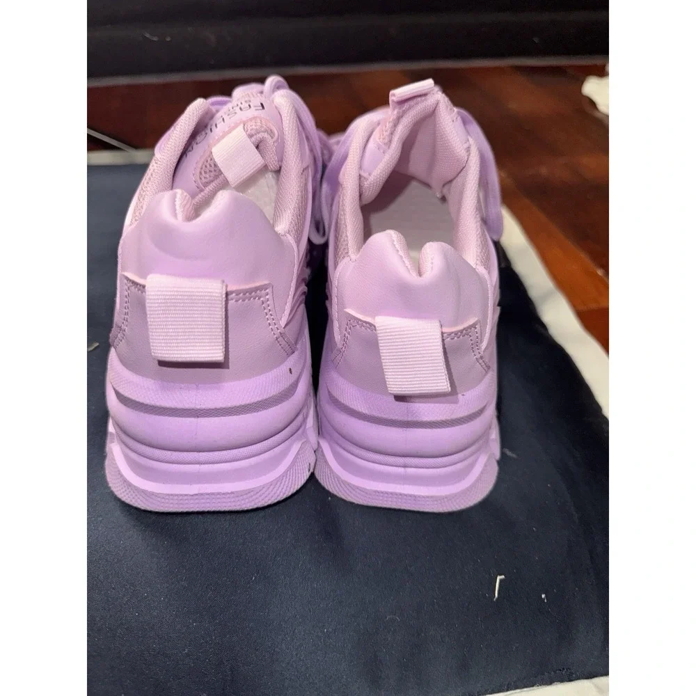Purple Chunky Platform Sneakers W Thick -Slip Sole, Height Increase & Cushioned